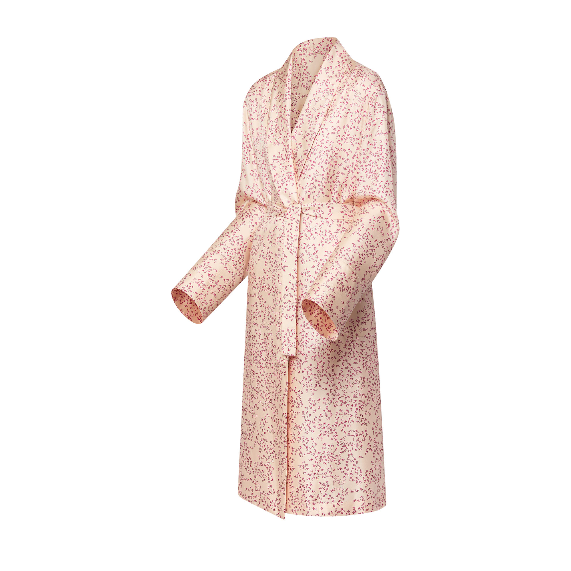 Silhouette Cat Print Women's Robe main image 1